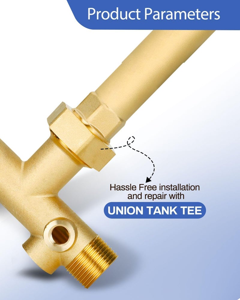 Miumoon Upgraded 1"x 11"Well Pressure Tank Tee Kit with Union for Water Well Pressure Tank, Well Tank Tee Kit with 40-60Psi Pressure Switch, Pressure Tank Tee for Well Pressure Tank with Diameters Up to 16" - Image 3